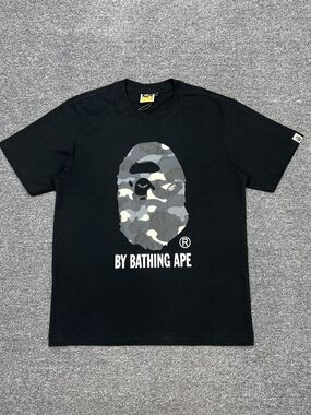 Bape Grey Camouflage Ape Head Short-Sleeve